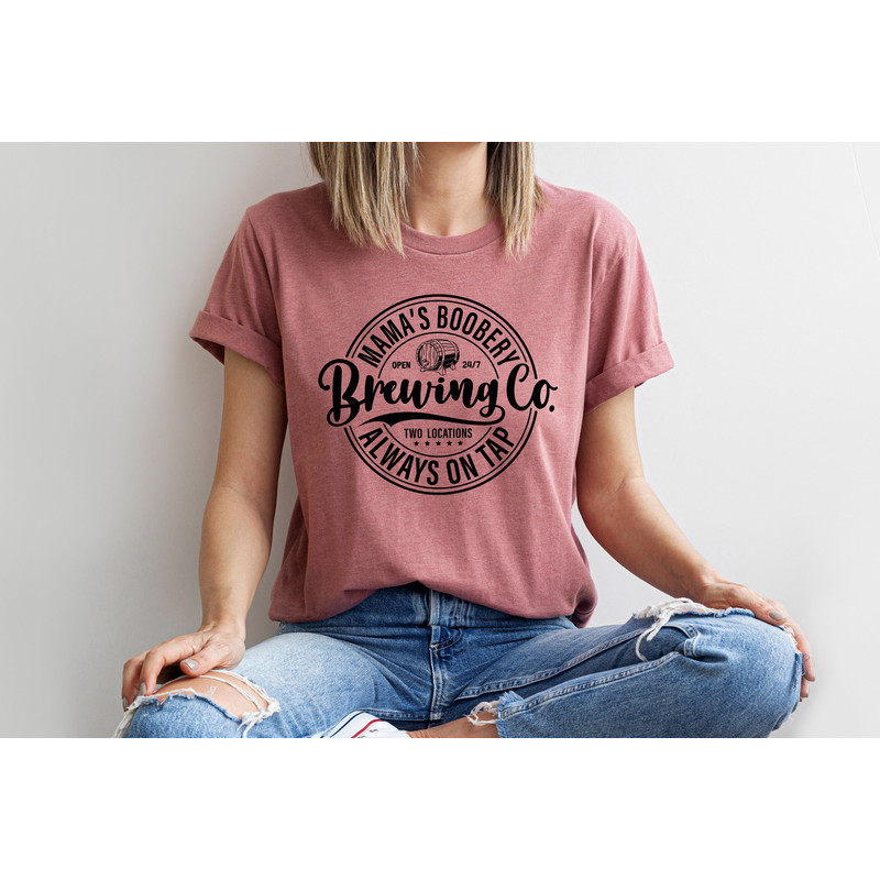 Brewing Co T-shirt, Funny Breast Feeding Crewneck Sweatshirt, Mama's Boobery Pullover, New Mom Sweatshirt, Mother's Day Tshirt.jpg