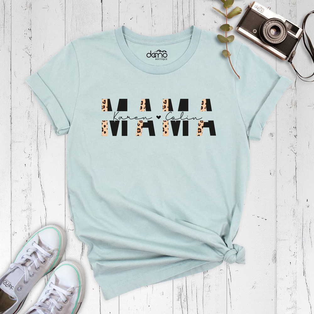 Custom Mama Shirt, Leopard Mama Shirt, Cute Mama Gift, Mama Tee, Mother Day Gift Shirt, Custom Name Mom, Personalized Mama Gift, Mama Gift.jpg