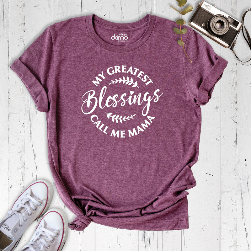 Mothers Day Shirt, My Greatest Blessings Call Me Mama, Personalized Mom Gift Shirt, Blessing Mom Shirt, Grandma Gift, Gift for Mama, Mom Tee.jpg