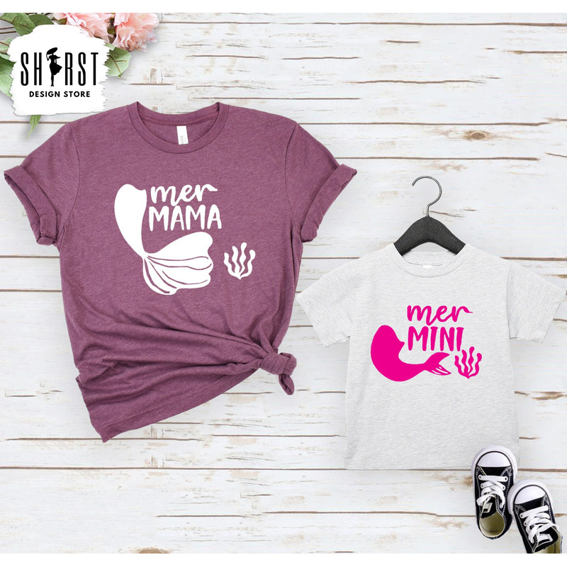 Mermama Mermini Shirt, Mothers Day Shirt, Sea Lover Moms, Mermaid Family Shirt, Matching Mama Shirt, New Mother Shirt, Pregnancy Shirt Gift.jpg