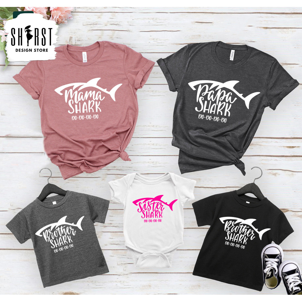 Shark Family Shirt, Mama Shark, Papa Shark, Baby Shark, Brother Shark, Mom-Life Shirt, Gift For Mothers, Animal Lover Tee,Mothers Day Shirt.jpg