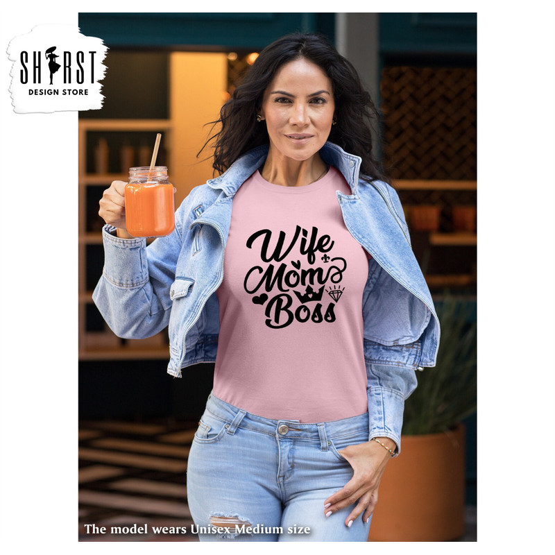 Wife Mom Boss Shirt, Husband Gift to Wife, Funny Mom Shirt, Mothers Day Shirt, Mom Life Shirt, Strong As a Mother, Sarcastic Mom Shirt.jpg