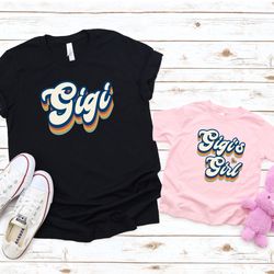 custom gigi baby onesie, gigis girl onesie, retro gigi shirt, gigis girl toddler shirt, grandma baby onesie, mimi and ba