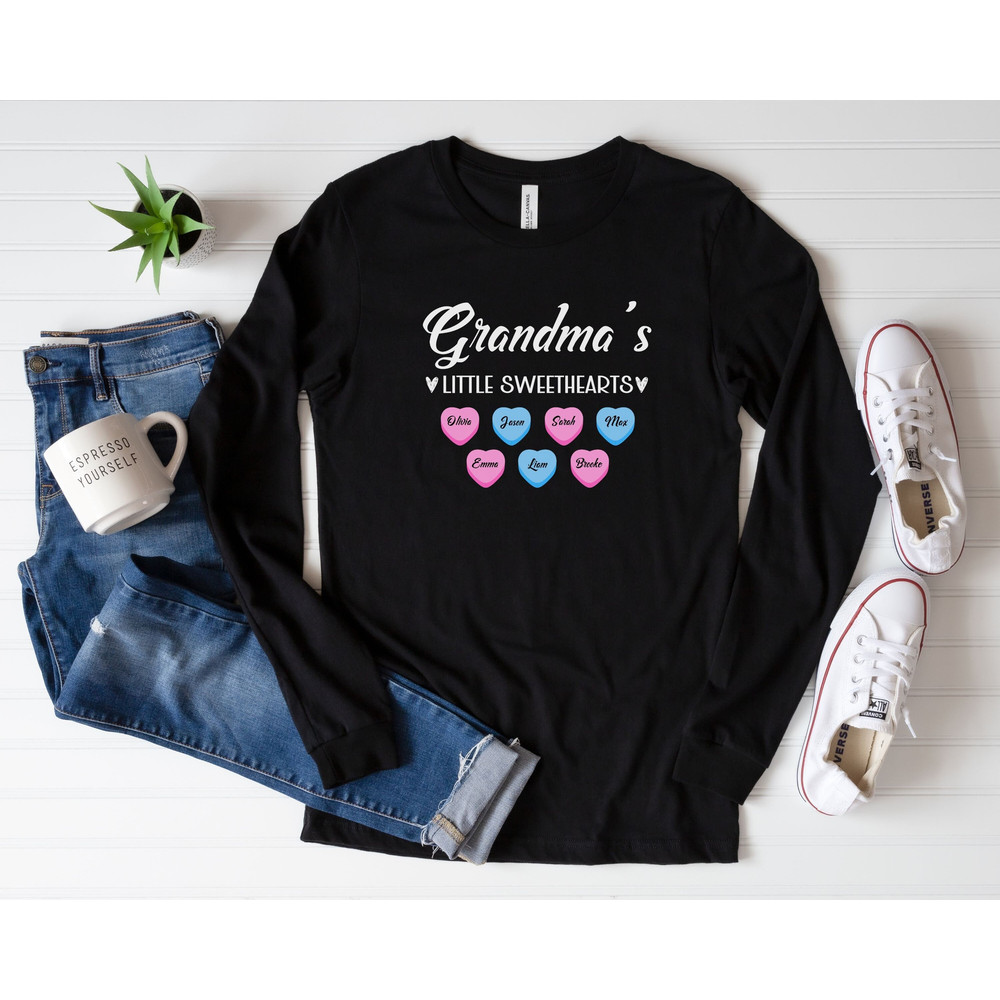 Custom Grandma's Sweethearts Long Sleeve Shirt, Personalized Grandma Shirt with Grandkids Name, Gift For Grandma, Grandma Valentines Shirt 1.jpg