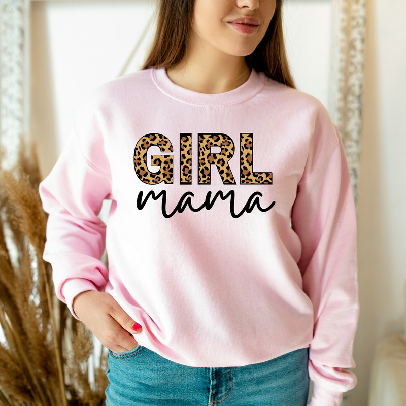 Girl Mama Sweatshirt, Mothers Day Gift, Leopard Girl Mama Sweatshirt, Girl Mom Gift, Mom Of Girls Sweatshirt, Gender Reveal, New Mom Gift.jpg