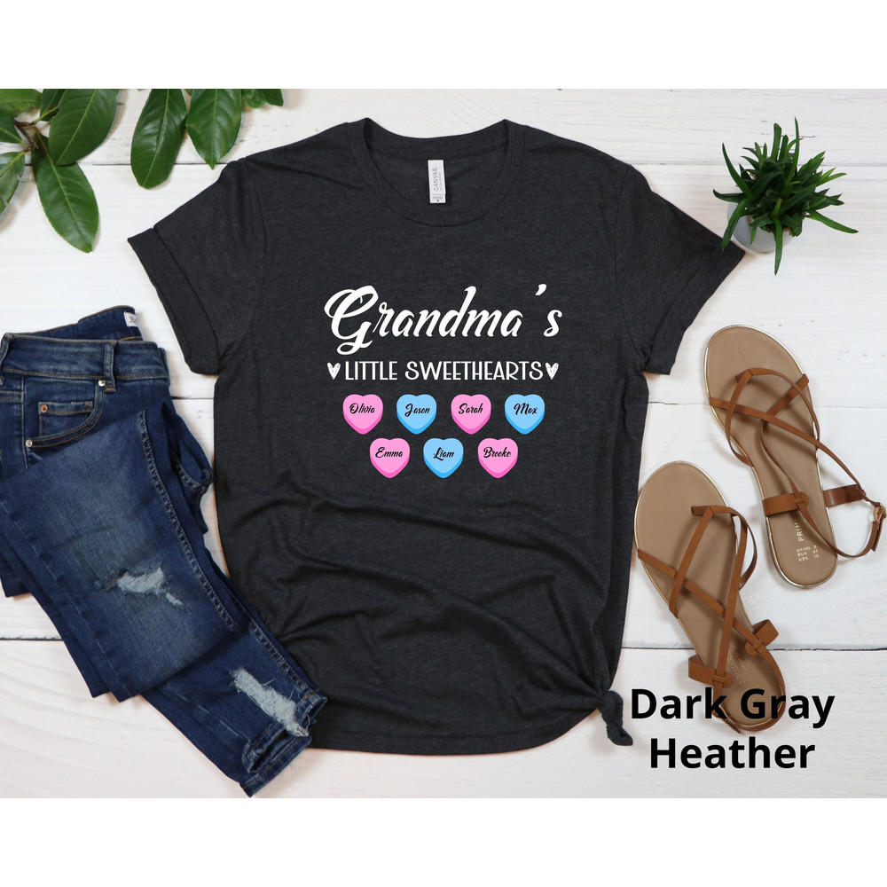 Grandma's Sweethearts Shirt, Personalized Grandma Shirt with Grandkids Name, Gift For Grandma, Valentines Gift, Grandma Valentines Shirt.jpg
