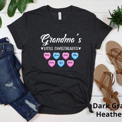 grandmas sweethearts shirt, personalized grandma shirt with grandkids name, gift for grandma, valentines gift, grandma v