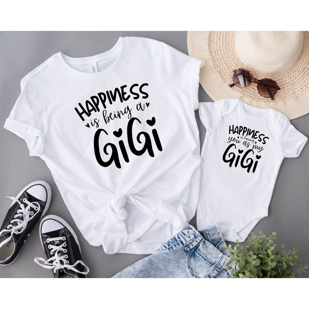 Happiness Is Being A Gigi Shirt, Gigi and Baby Shirt, Matching Grandma And Grandkid Shirt, Gigi Shirt, Blessed Gigi, Gift For Grandma, Mimi.jpg