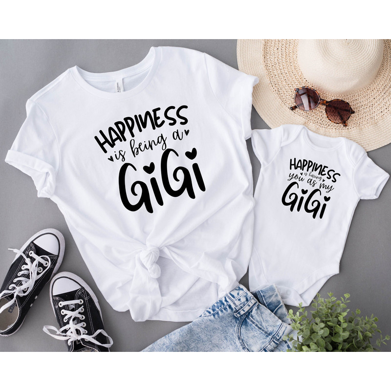 Happiness Is Being A Gigi Shirt, Gigi and Baby Shirt, Matching Grandma And Grandkid Shirt, Gigi Shirt, Blessed Gigi, Gift For Grandma, Mimi.jpg
