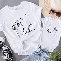 i made a wish i came true shirt, mama and baby matching shirt, mommy and me shirt, mother and daughter, baby shower gift