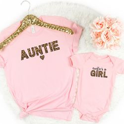 leopard auntie and niece matching shirt, leopard aunties girl onesie, leopard auntie shirt, auntie baby onesie, gift for
