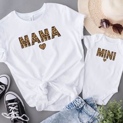 mama mini leopard shirt, mama and mini matching shirt, leopard mini onesie, mommy and me shirt, mothers day shirt, mothe