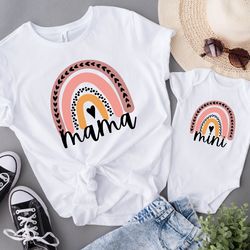 mama mini rainbow shirt, mama and mini matching shirt, mini rainbow onesie, mommy and me shirt, mothers day shirt, aunti
