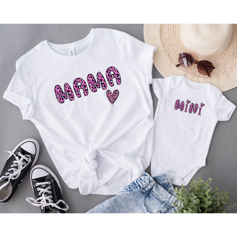 Mama Mini Shirt, Mama Leopard Shirt, Leopard Mini Shirt, Mommy and me Shirt, Valentines Day, Mothers Day Shirt, New Mom Gift, Mini Onesie.jpg