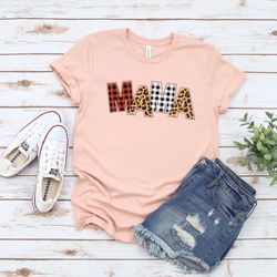 mama shirt, buffalo plaid mama shirt, gift for mom, mothers day shirt, mom shirt, leopard mama shirt, mom life shirt, gi