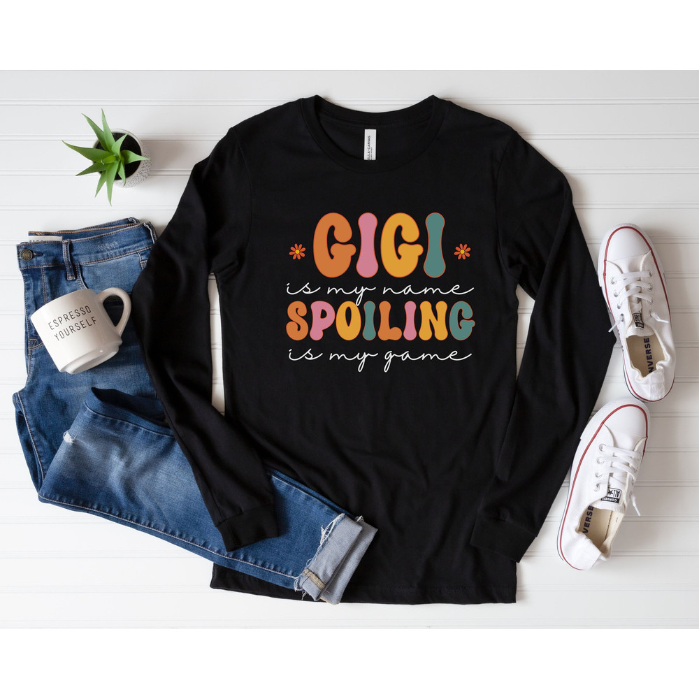 Mimi Is My Name Spoiling Is My Game Shirt, Custom Grandma Long Sleeve Shirt, Nana Shirt, Auntie Shirt, Mothers Day Gift, Gift For Grandma.jpg