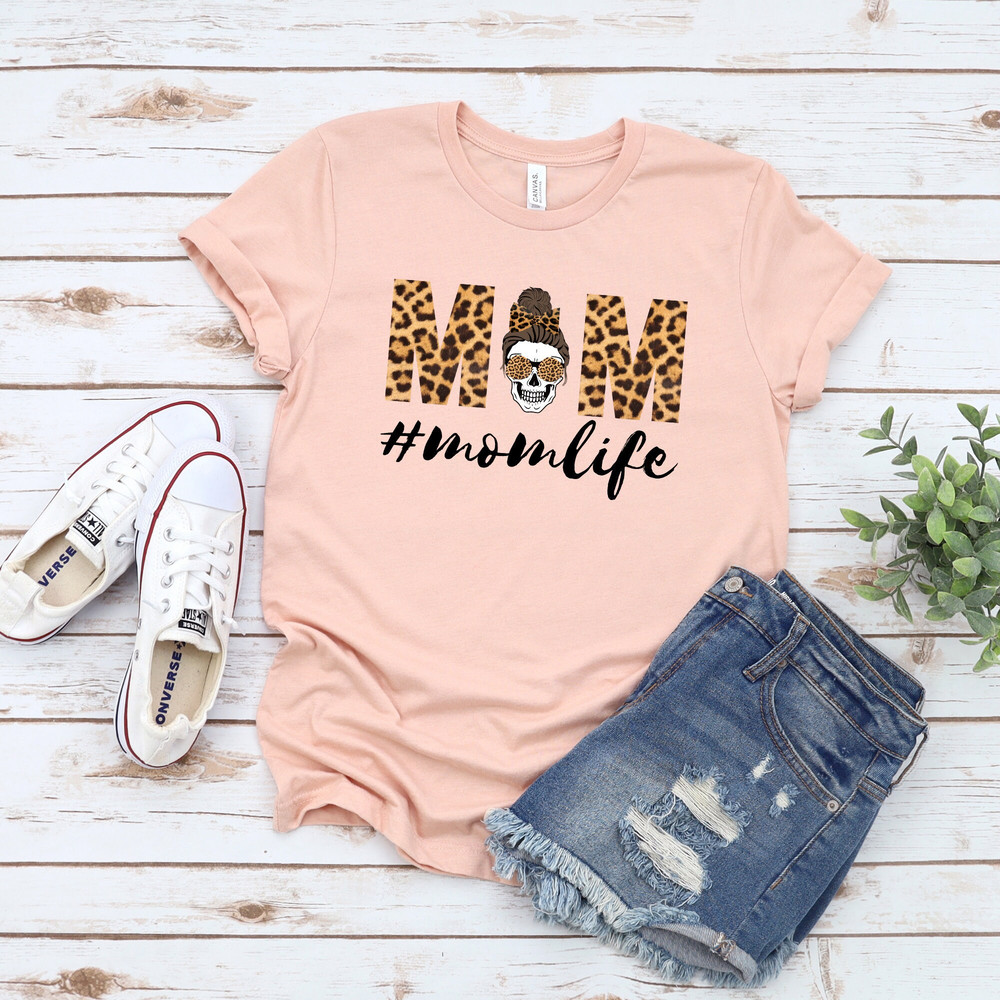 Mom Shirt, Mom Life Shirt, Skull mom Shirt, Leopard Shirt, Mother's Day Gift, Birthday Gift For Mom, Funny Mama Shirt, Mother's Day Shirt.jpg