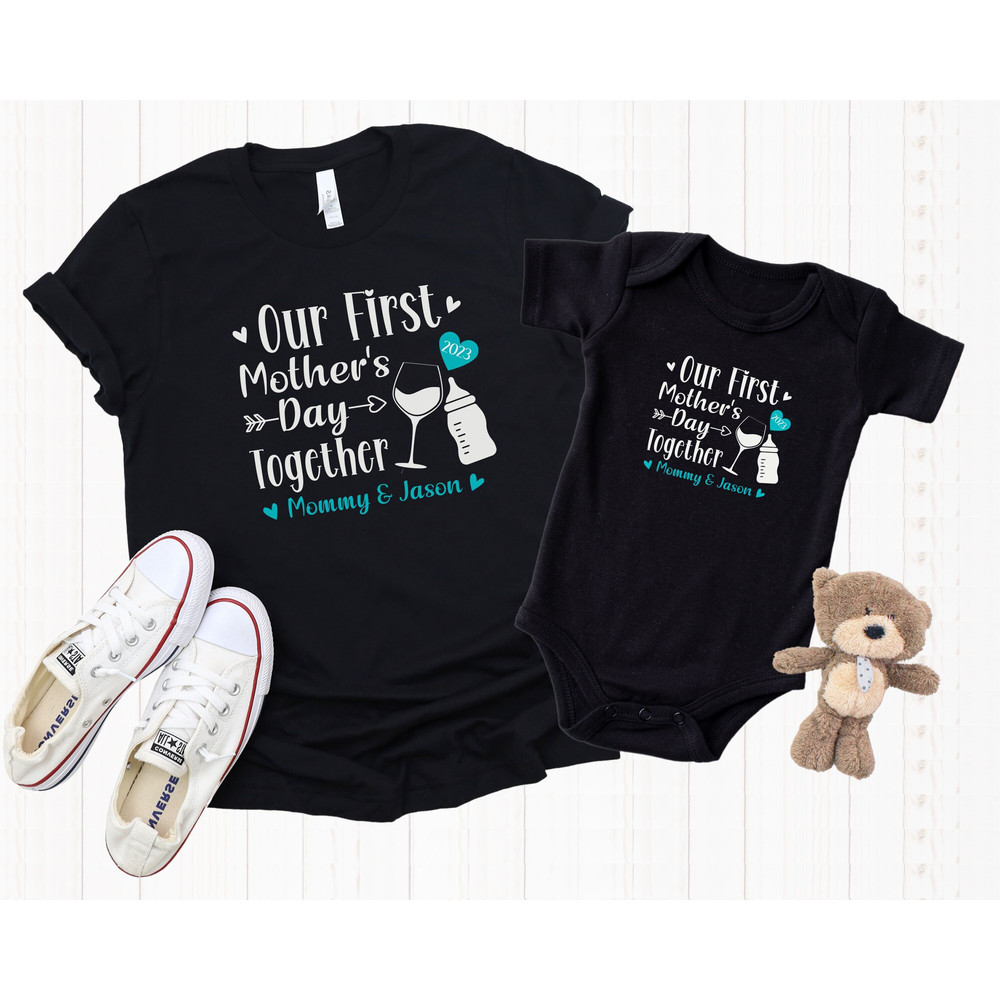 Mommy and me First Mother's Day Matching Shirt, Personalized Our First Mothers Day Shirt, New Mom Mothers Day Gift, First Mothers Day Outfit.jpg