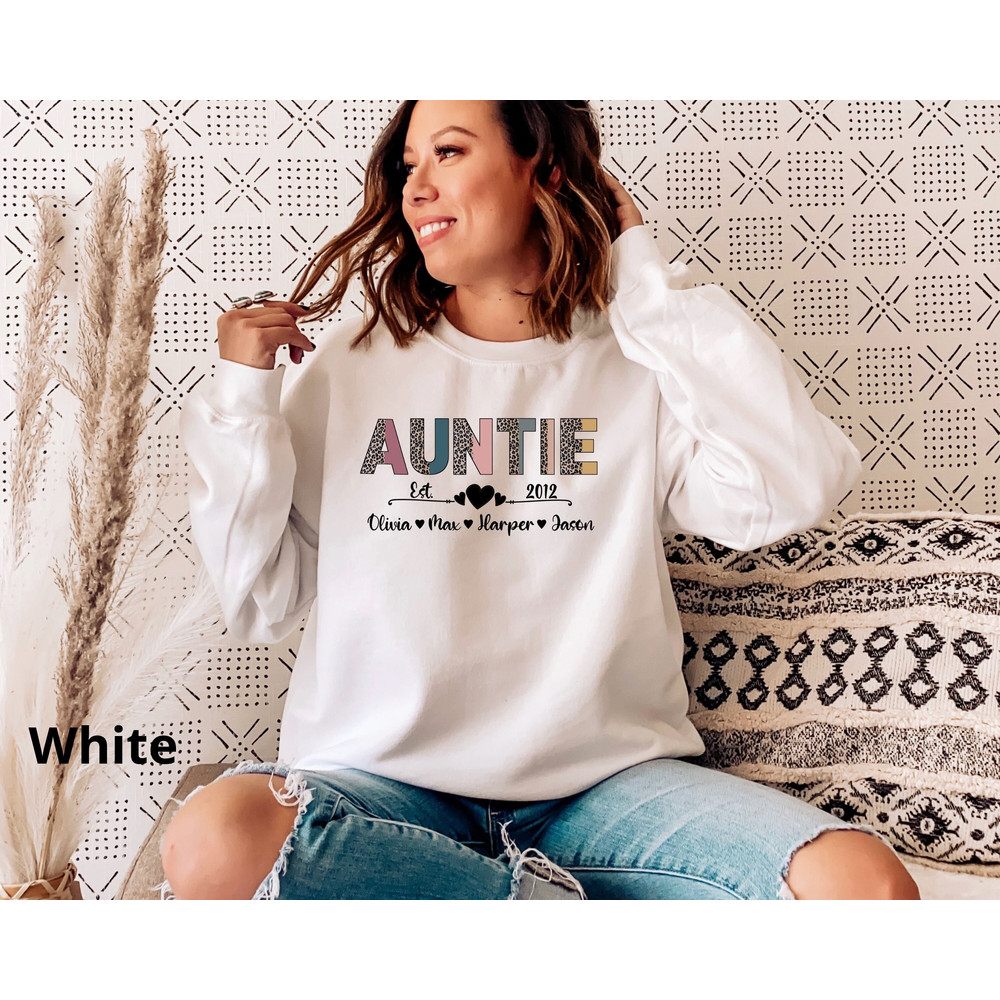 Personalized Auntie Sweatshirt with kids Name, Gift For New Aunt, Gift For Auntie, Leopard Aunt Sweatshirt, Mothers Day Gift, Custom Aunt.jpg
