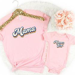retro mama shirt, retro mamas girl onesie, mamas boy onesie, mamas girl toddler tee, mommy and me matching shirts, mothe