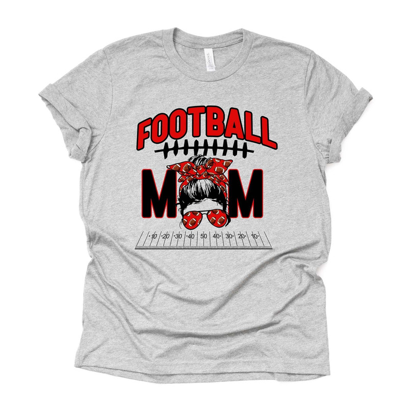 Football Tee, Football Mom with Messy Bun and Sunglasses, Football Mom Design on premium unisex shirt, 4 color choices, 3x, 4x football.jpg