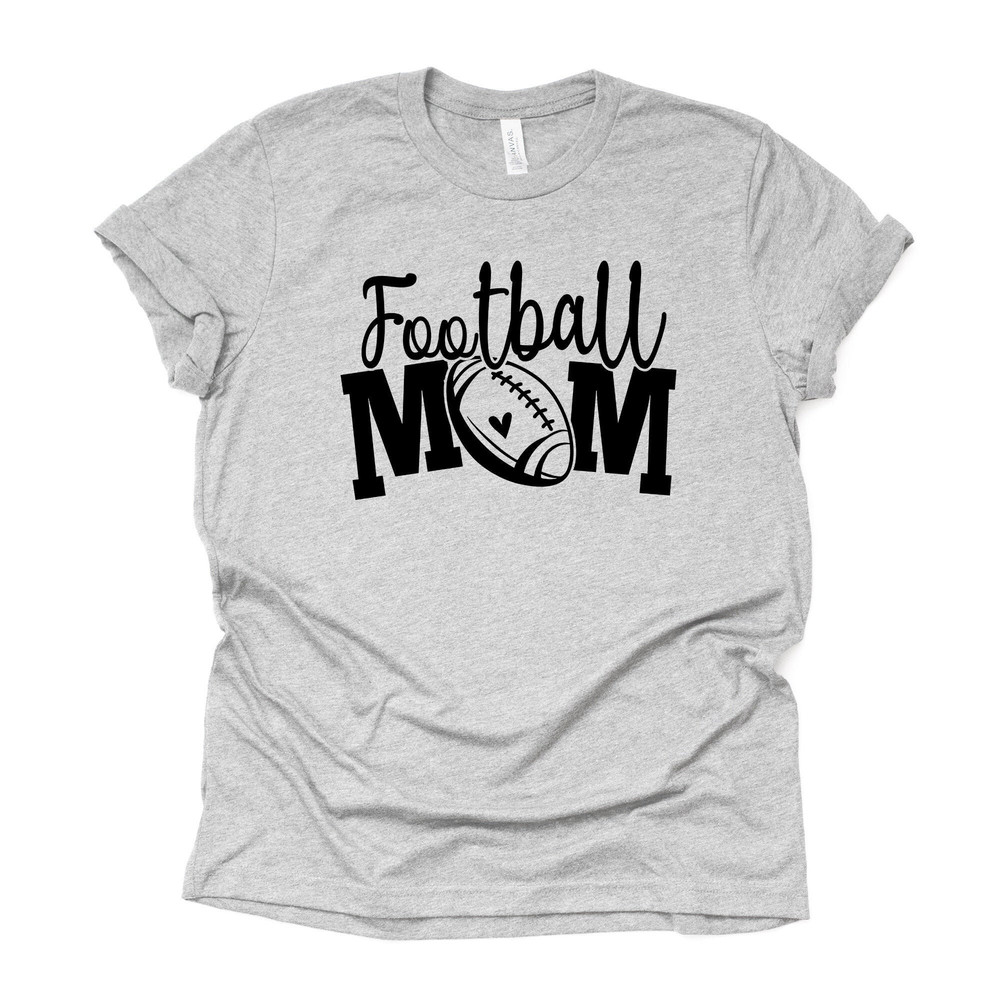 Football Tee, Super Cute Football Mom, Football Mom Design on premium Bella + Canvas unisex shirt, 9 color choices, plus sizes.jpg