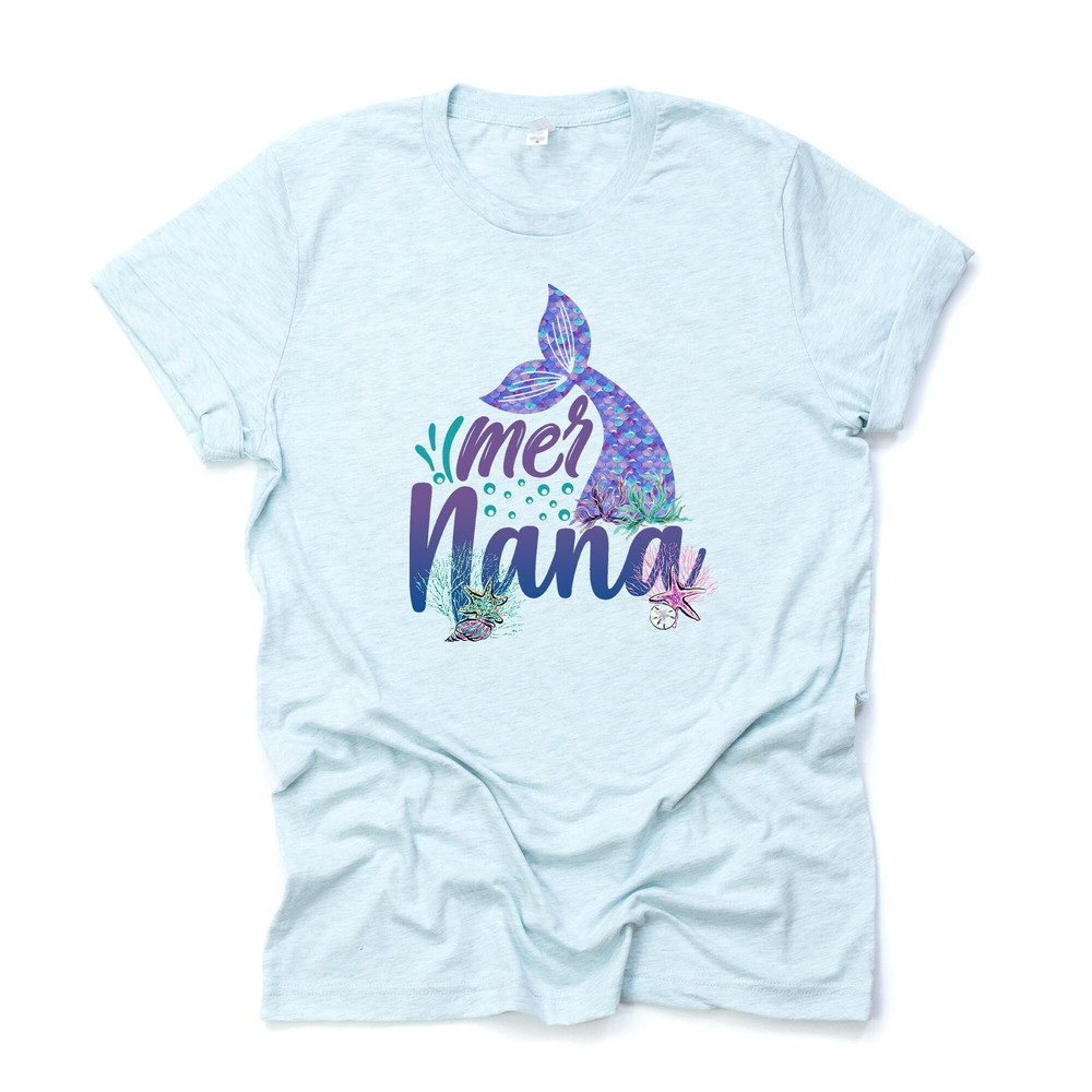 Mermaid Tee, Super Cute Mer Nana tee, Mermaid Nana, Grandma Design, premium unisex tee, 3 color choices, 2X, 3X, 4X, plus sizes available.jpg
