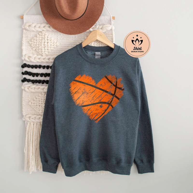 Basketball Distressed Heart Sweatshirt, Basketball Distressed Heart Hoodie, Basketball Sweatshirt, Basketball Gift, Distressed Heart Shirt.jpg