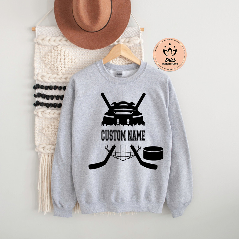 Custom Name Hockey Sweatshirt, Custom Hockey Hoodie, Hockey Sweatshirt, Hockey Gift, Custom Name Sweatshirt, Custom Hoodie, Game Day Shirt.jpg