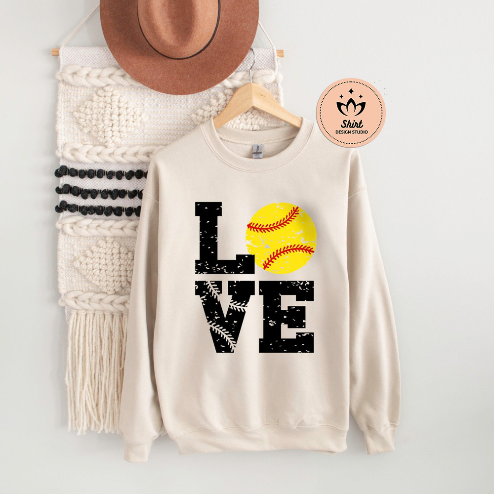 Softball Love Sweatshirt or Hoodies, Softball Sweatshirt, Softball Hoodie, Softball Mom Sweatshirt, Softball Gift, Softball Player Hoodie.jpg