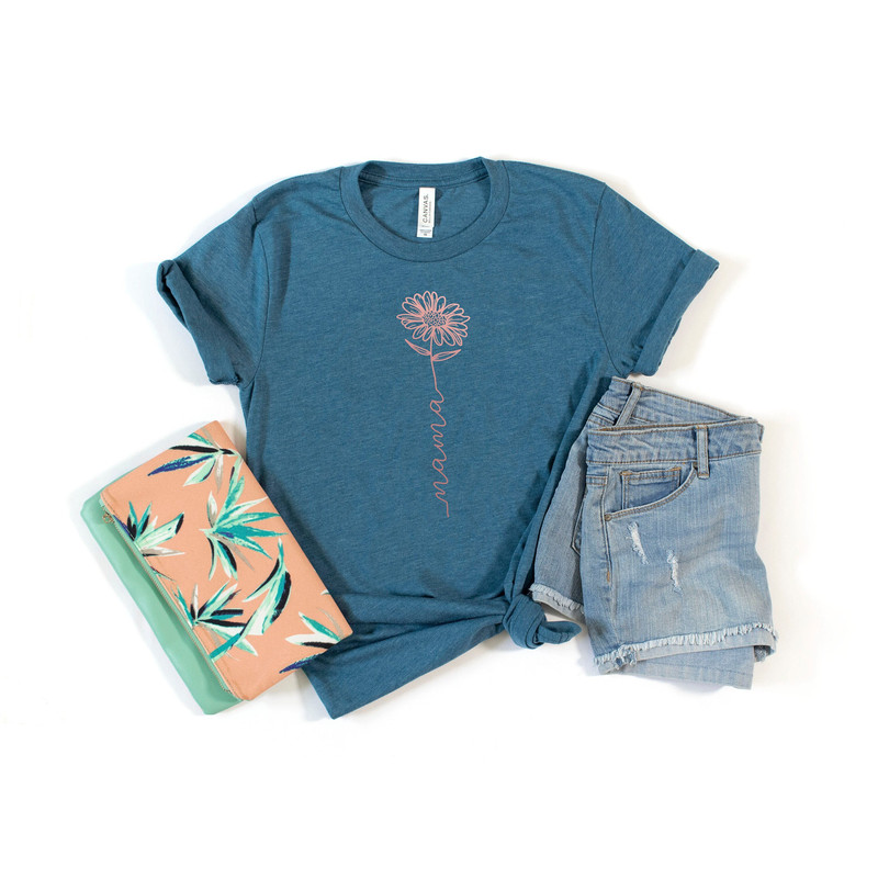 Mama with Flower Shirt, Mothers Day Shirt, Mother's Day Gift, Mom Shirt, Cute Gift for Moms, New Mom Tshirt, Strong Mom Shirt, Mama Power T.jpg