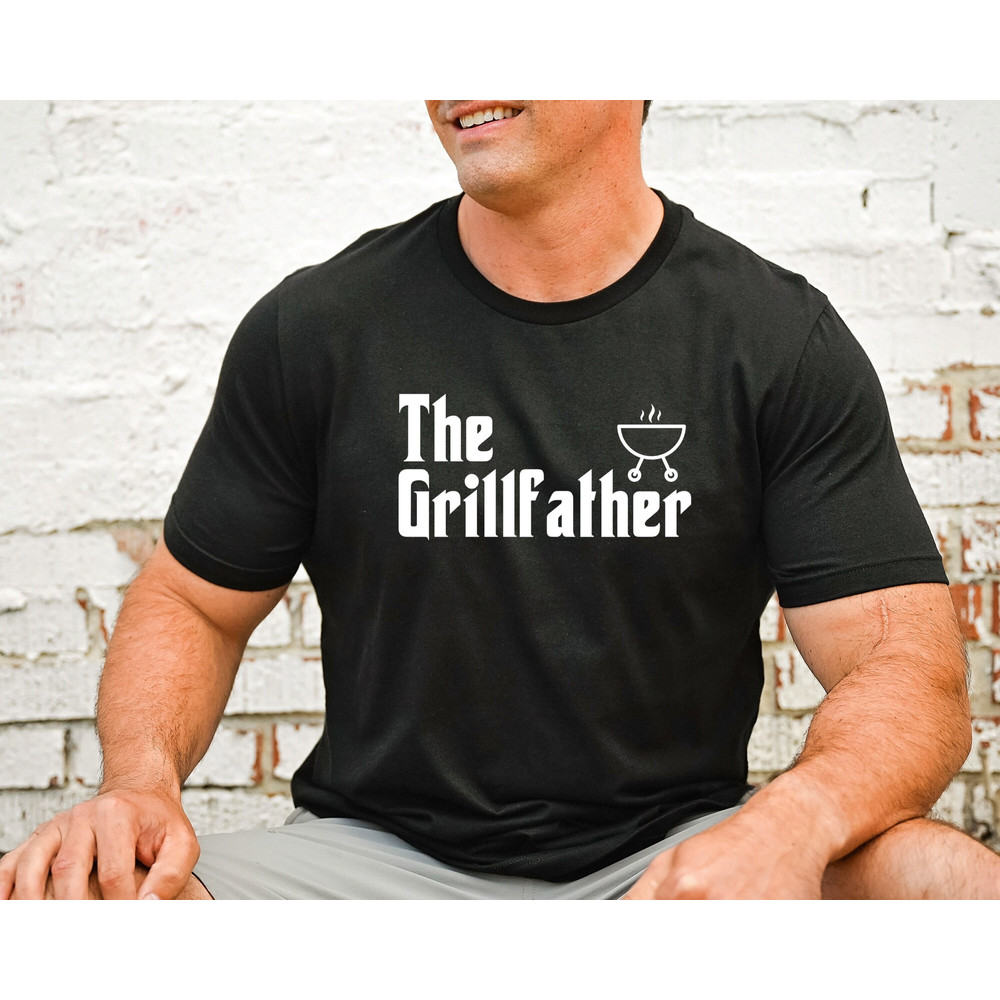 The Grillfather Shirt, Grill Father Graphic Tee, Fathers Day Gift from Wife from Kids, Grilling Gifts, BBQ Barbecue Shirt, Summer Party Tee.jpg
