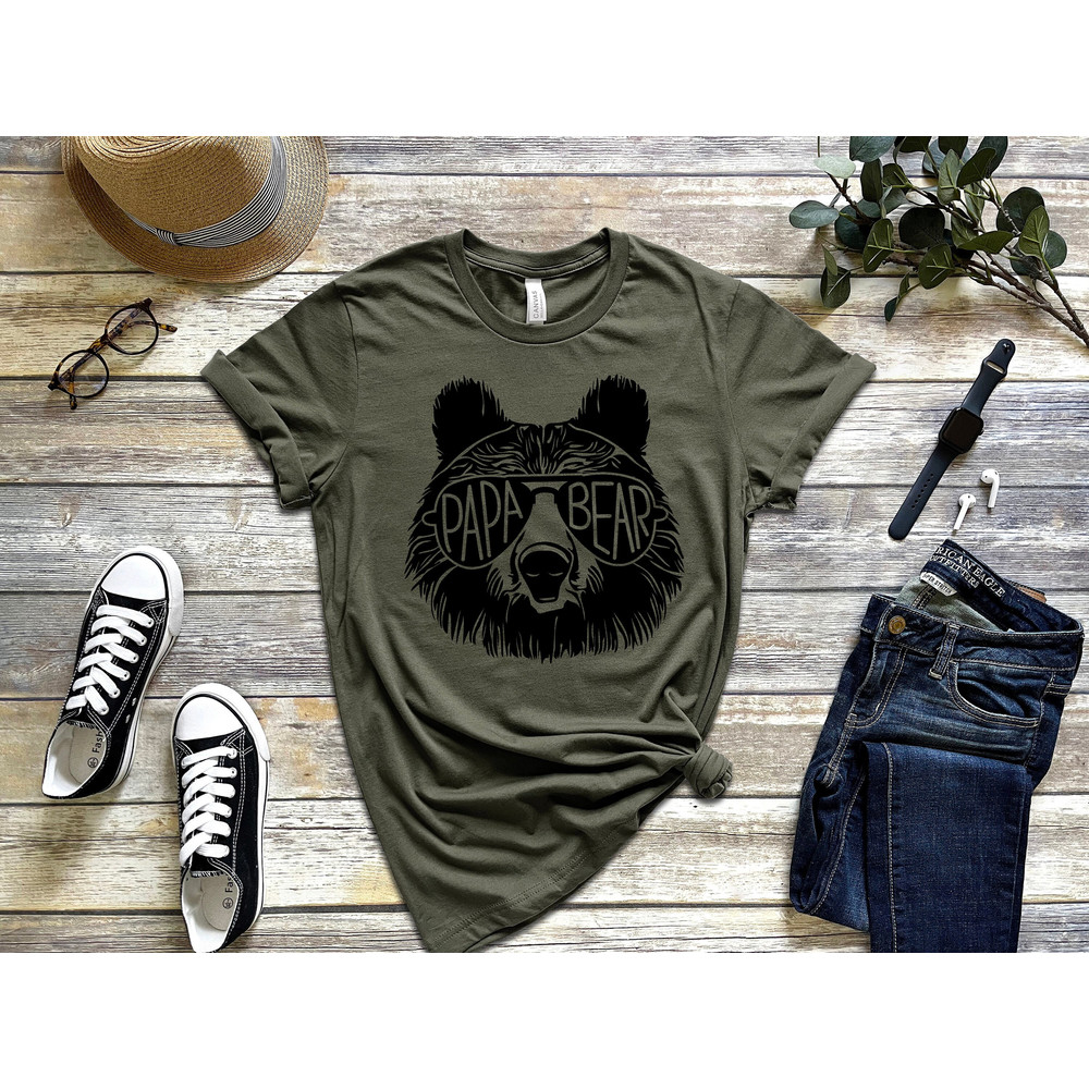 Papa Bear Sunglass, Papa Bear Shirt, Dad Shirt, Father's Day t-shirt, husband present, family shirt matching shirts, Father's Day Gift.jpg