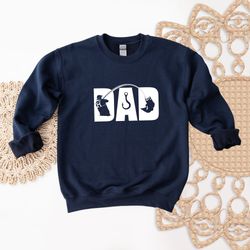 fisherman dad sweatshirt, lucky fishing father sweatshirt, fishing family party sweatshirt, men fishing sweater, fish lo