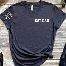 custom cat dad shirt, custom cat names shirt,personalized dad shirt,dad shirt with cat names, fathers day gift, new dad