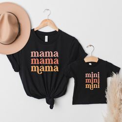 mama mini matching shirt, retro mama mini shirt, mommy and me shirt, mother and daughter shirt, mothers day gift, gift f