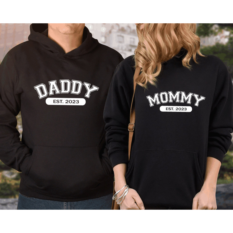 Mommy Daddy Est 2023 Shirt, Promoted To Mommy Shirt, Promoted To Daddy Shirt, Matching New Mom Dad Shirts, Pregnancy Announcement Shirts.jpg