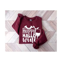 happy hallo wine sweatshirt, halloween shirt, halloween party shirts, wine lover halloween tshirt, boo shirt, skeleton s