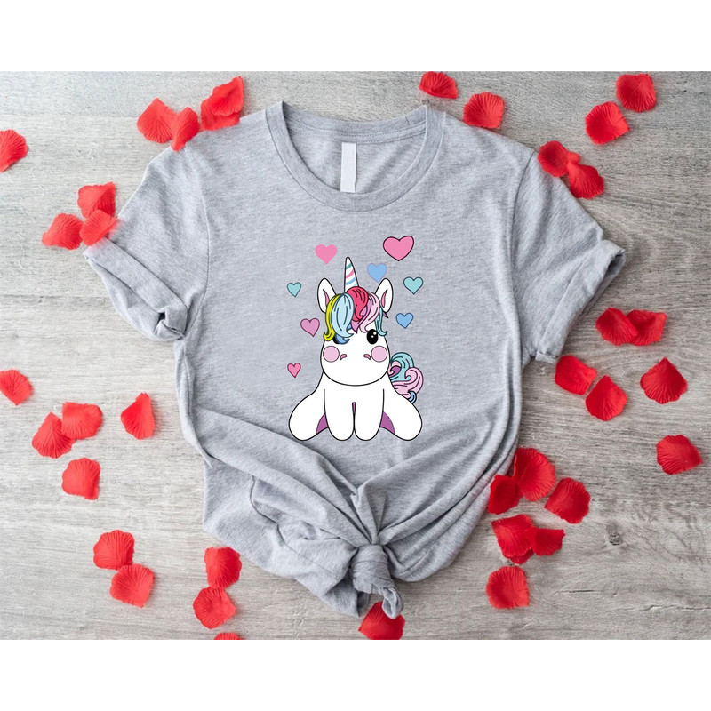 Girl Valentine Shirt, Valentine Unicorn Shirt, Valentines Day Gift for Girlfriend, Girl Unicorn Shirt, Valentine Gift for Her, Valentine Tee.jpg