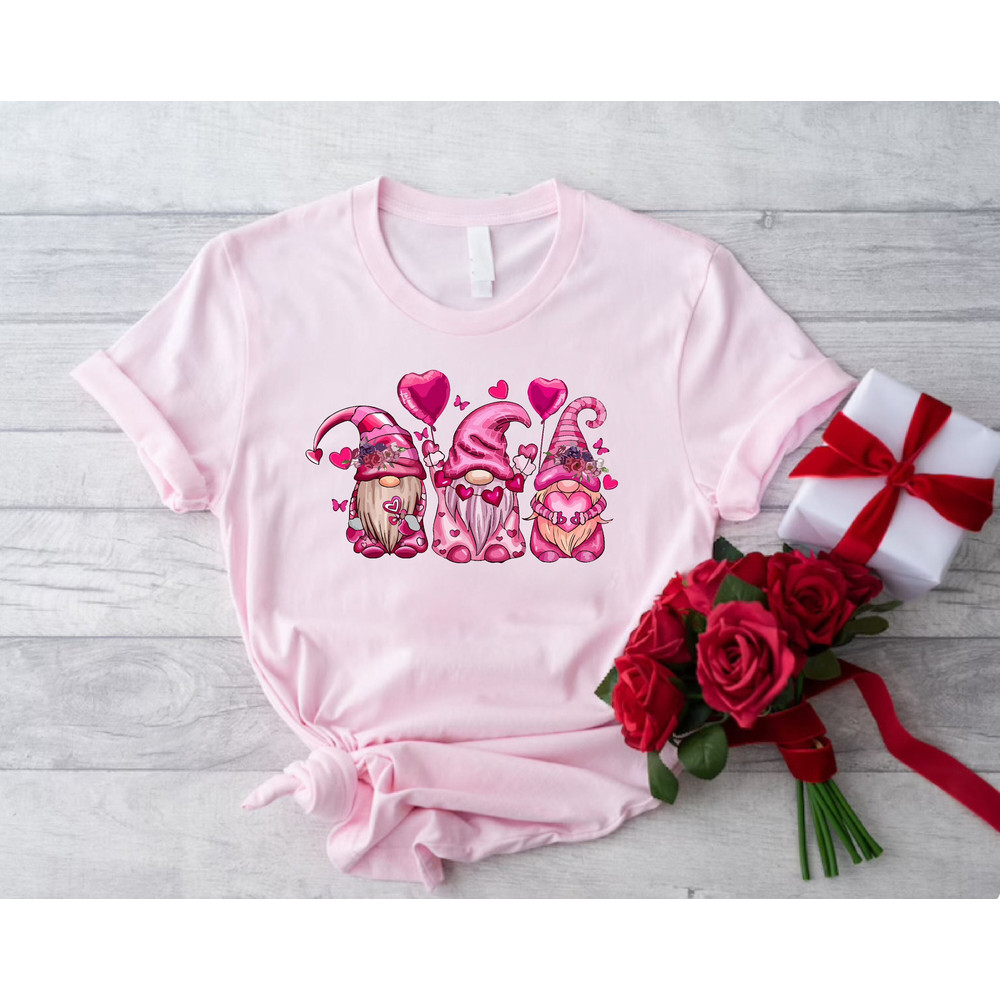 Valentine Gnome Shirt, Gnome Heart Shirt, Valentine Day Shirt for Women, Valentines Day Gift, Happy Valentines Day Shirt, Gift for Valentine.jpg