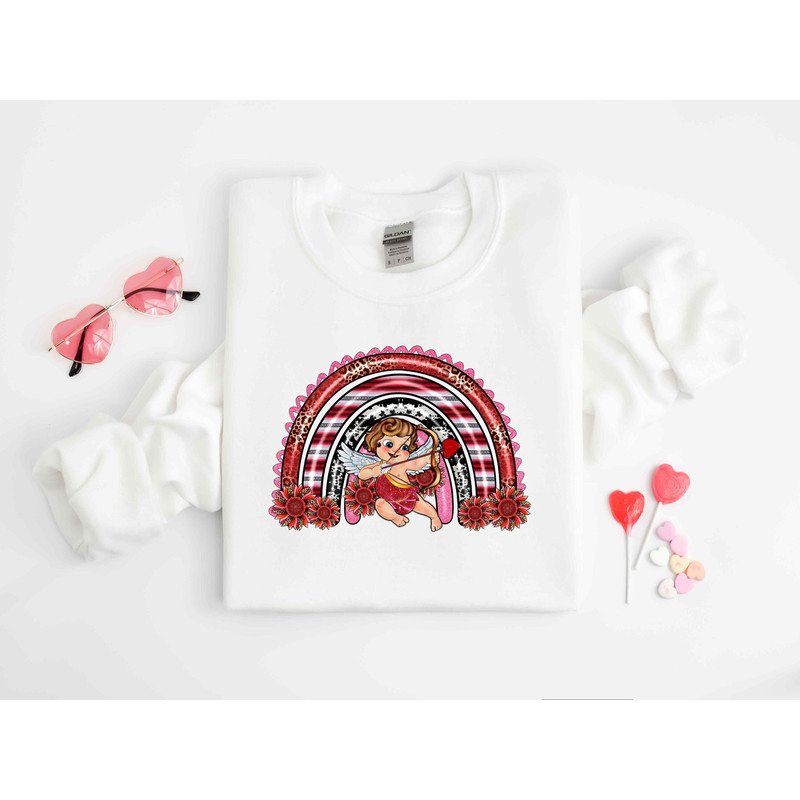 Valentines Day Cupid Rainbow Valentines Day Shirts For Women , Lips Kiss Tee, Cute Valentine Shirt, Family Squad Christmas Mardi Gras.jpg