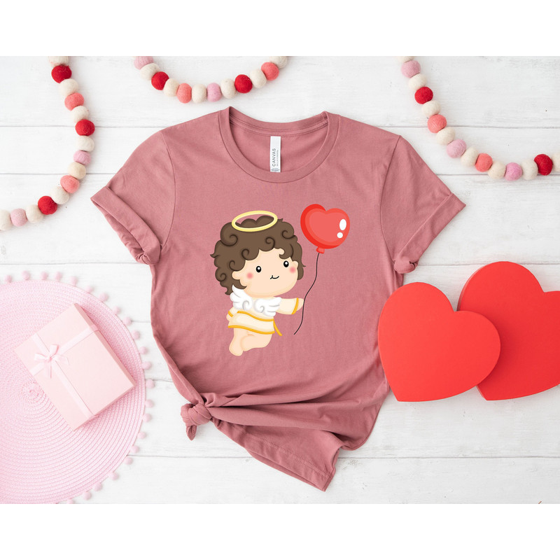 Valentines Day Shirt Angel White Baby Balloon Heart Love Shirts For Women Tee Tshirt , Valentine Gift Heart Love Mama Dady Birthday Nurse.jpg