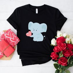 valentines day shirt baby elephant heart love shirts for women tee  tshirt , valentine gift heart love mama dady birthda
