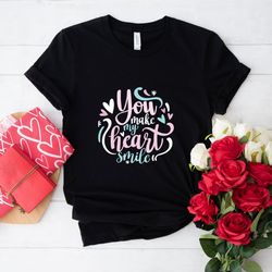 valentines day shirt you make my heart smile love shirts for women men tee tshirt , valentine gift heart love mama dady