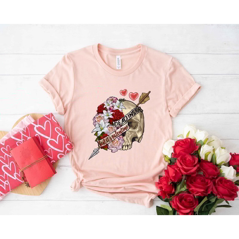Valentines Day Skeleton Rose Shirts For Women Tee Tshirt , Valentine Gift Heart Love Mama Dady Coffee Birthday Nurse Mardi Cat Dog Mom Dad.jpg