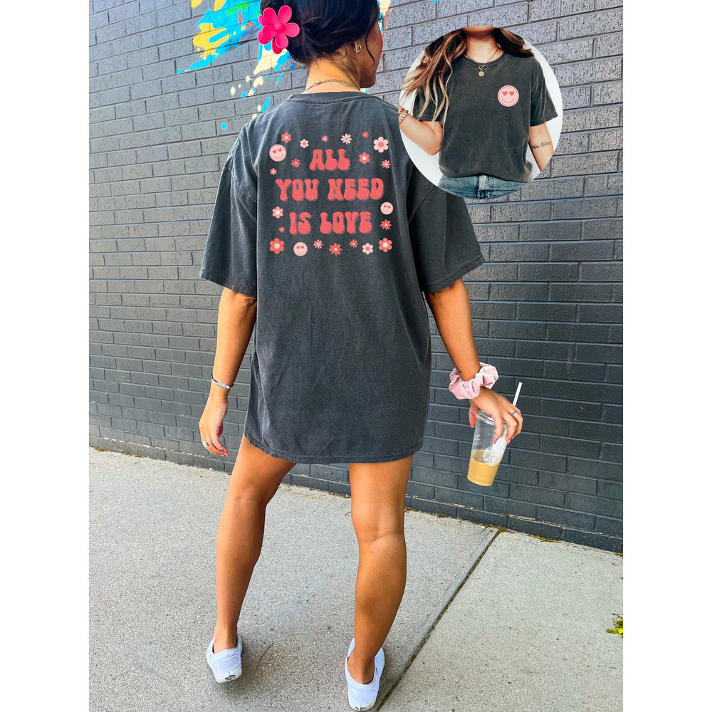 Retro Valentines Day Comfort Colors Shirt, All You Need Is Love Shirt, Vintage Couples Shirt, Love Shirt, Heart Shirt, Proud Single Shirt.jpg