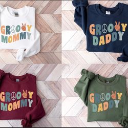 custom groovy daddy shirt, groovy mommy  shirts, groovy family matching shirts, groovy one shirt, family matching shirts