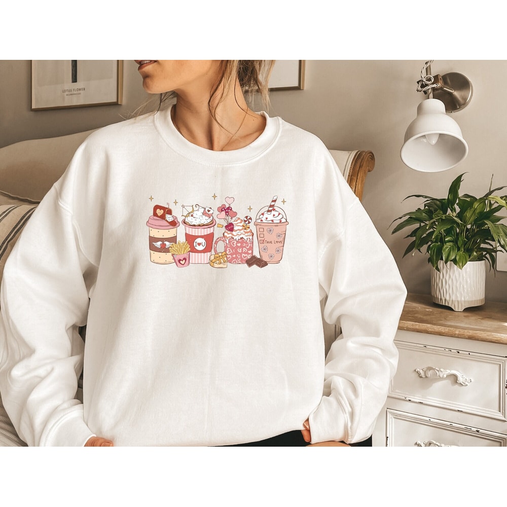 Coffee Sweatshirt, Valentine Sweatshirt, Love Coffee Sweatshirt, Funny Valentine, Retro Valentine, Gift For Valentine.jpg