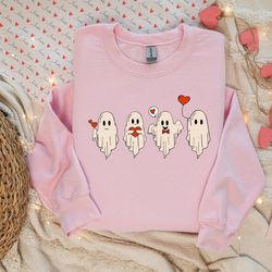 ghost sweatshirt, valentine sweatshirt, cute ghost shirt, valentines day sweater, valentines gift, sweatshirt for woman
