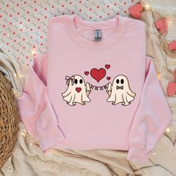 ghosts sweatshirt, valentines day sweatshirt, cute ghost shirt, love shirt, valentine sweatshirt, retro sweater, couple